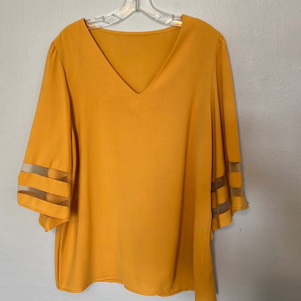 Mustard yellow blouse